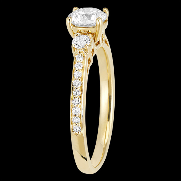 Bague « l’Atelier » 162425 - Or jaune 18 carats - Diamant Rond 0.5 carat - Pierres de côté Diamant - Sertissage Diamant