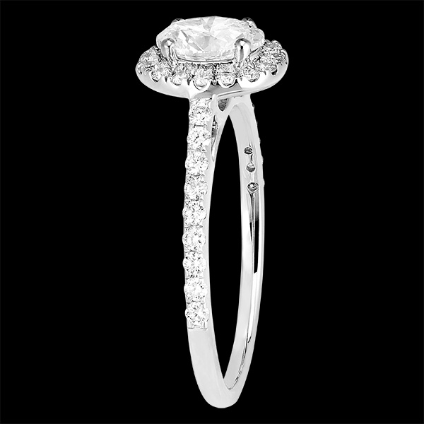 Bague « l’Atelier » 190151 - Or blanc 18 carats - Diamant de laboratoire Ovale 0.5 carat - Halo Diamant - Sertissage Diamant