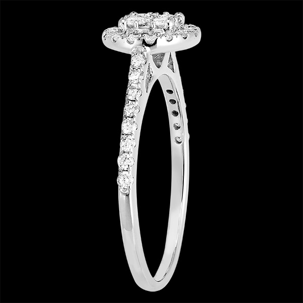 Ring « l’Atelier » 211407 - Weißgold 750/-(18Kt) - Pavé aus natürlichen Diamanten rund entsprechend 0.5 - Halo Diamant - Fassung Diamant