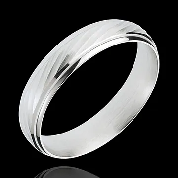 Fede nuziale - Vortice - Oro bianco - 18 carati 