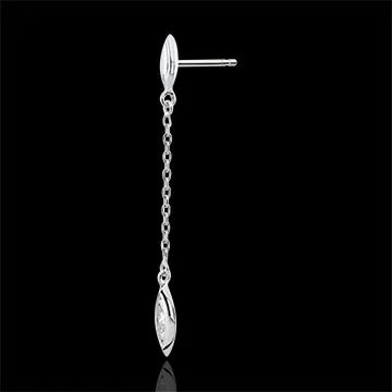 Orecchini Calissons - Oro bianco - 9 carati - 6 Diamanti - 0.12 carati