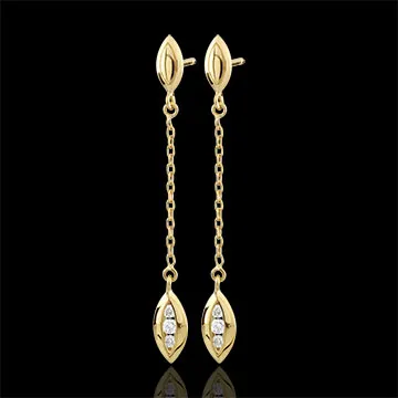 Orecchini Calissons - Oro giallo - 9 carati - 6 Diamanti - 0.12 carati