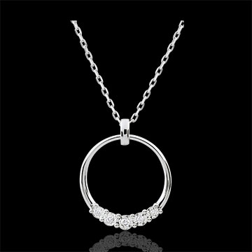 Collana Eternità - Oro bianco - 9 carati - 18 carati - 5 Diamanti
