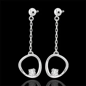 Orecchini Cosmo - Oro bianco - 9 carati - 2 Diamanti