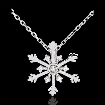 Ciondolo - Fiocco Australe - Oro bianco - 9 carati - 7 Diamanti