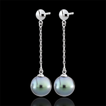Orecchini Amura - Oro bianco - 9 carati - 2 Perle 