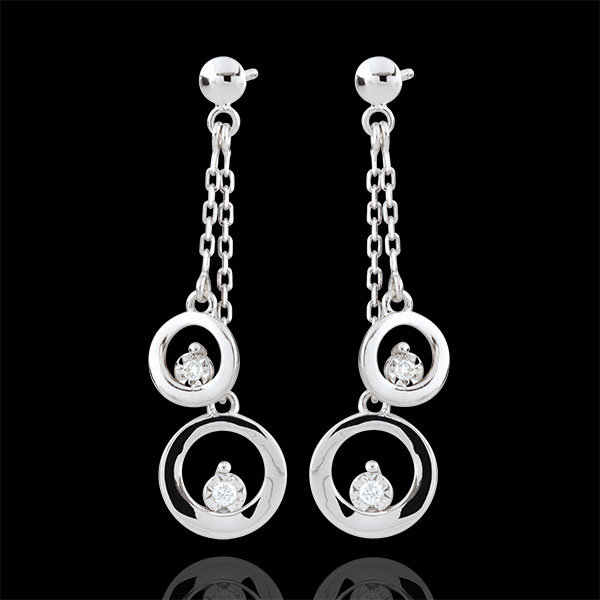 Orecchini Odalie - Oro bianco - 9 carati - 4 Diamanti