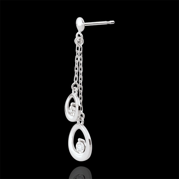 Orecchini Odalie - Oro bianco - 9 carati - 4 Diamanti