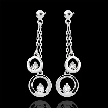 Orecchini Odalie - Oro bianco - 9 carati - 4 Diamanti