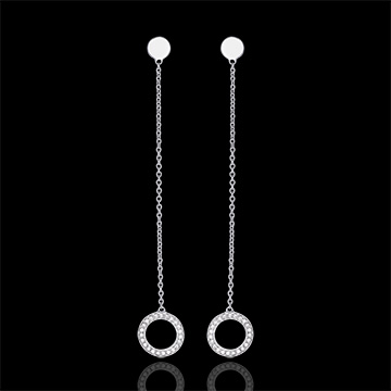 Orecchini - Pendolo divino - oro bianco 18 carati e diamanti
