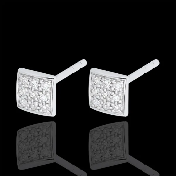 Orecchini Klea - Oro bianco -18 carati - 18 Diamanti