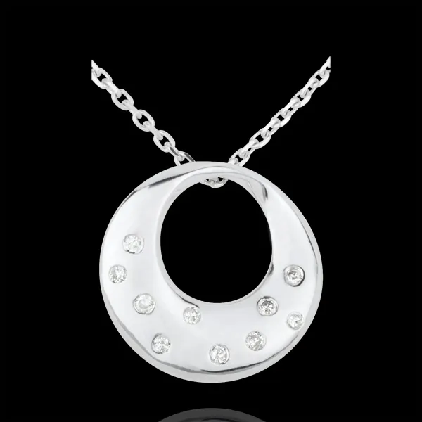 Collana Oracolo - Oro bianco - 18 carati - Diamanti - 0.10 carati
