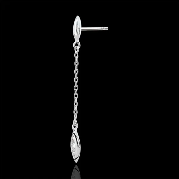 Orecchini Calissons - Oro bianco - 9 carati - 6 Diamanti - 0.12 carati