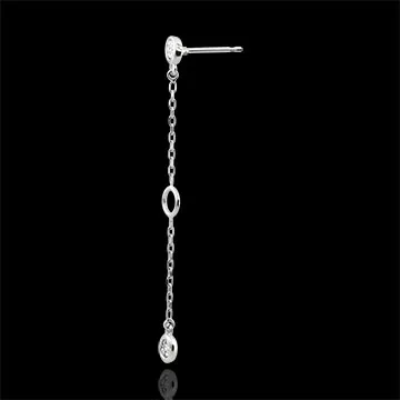 Orecchini Satine - Oro bianco - 9 carati - 4 Diamanti