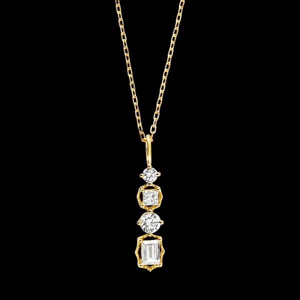 Collana Linéa – Oro giallo 9 carati e diamanti sintetici