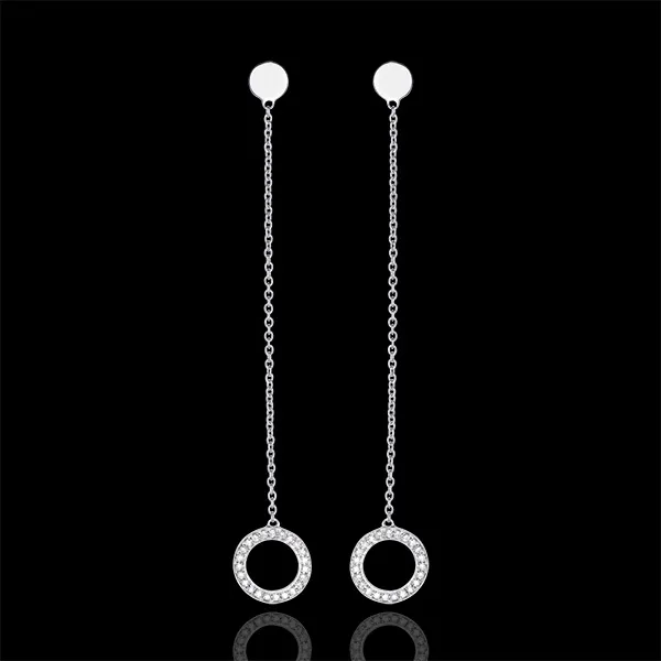 Orecchini - Pendolo divino - oro bianco 18 carati e diamanti