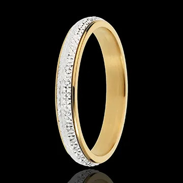 Fede nuziale - Pandorane - Oro bianco e Oro giallo - 18 carati