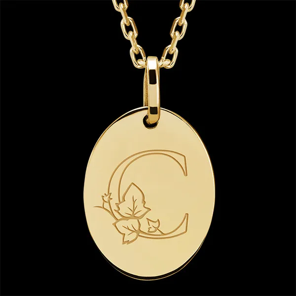 Ovaal medaillon gegraveerd - 9K geelgoud - ABC Yours Collectie - Edenly Yours