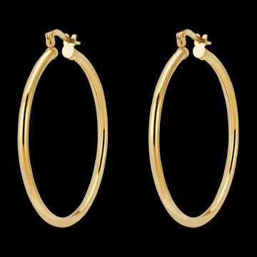 Créoles moyennes - diamètre 30mm - or jaune 18 carats