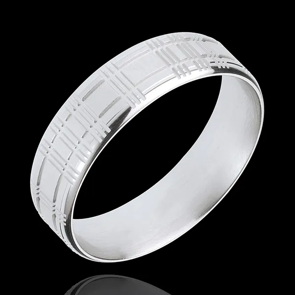 Anneau Ecossais or blanc 18 carats