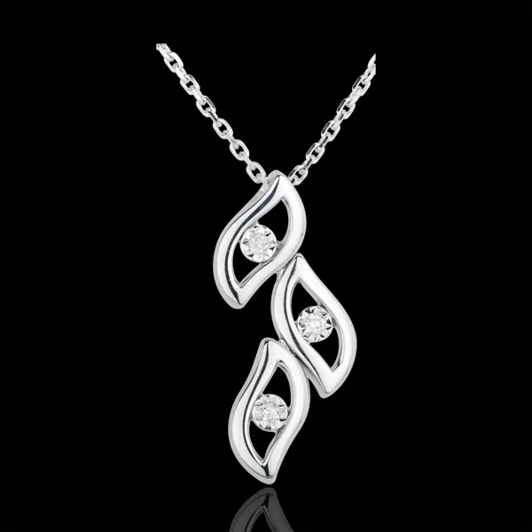 Collier Flammes or blanc 18 carats et diamants
