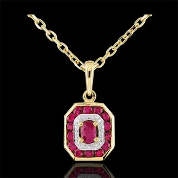 Pendentif Oriade - Rubis - or jaune 9 carats