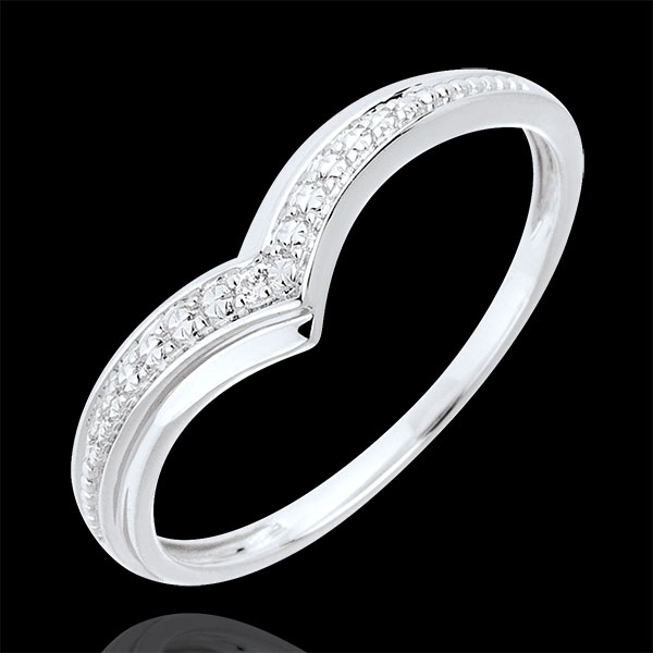 Bague Ailes précieuses or blanc 9 carats