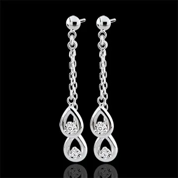 Boucles d'oreillesn Gouttes Odalie - or blanc 9 carats
