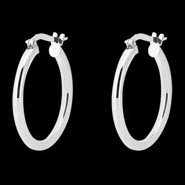 Créoles moyennes - diamètre 15mm - or blanc 18 carats