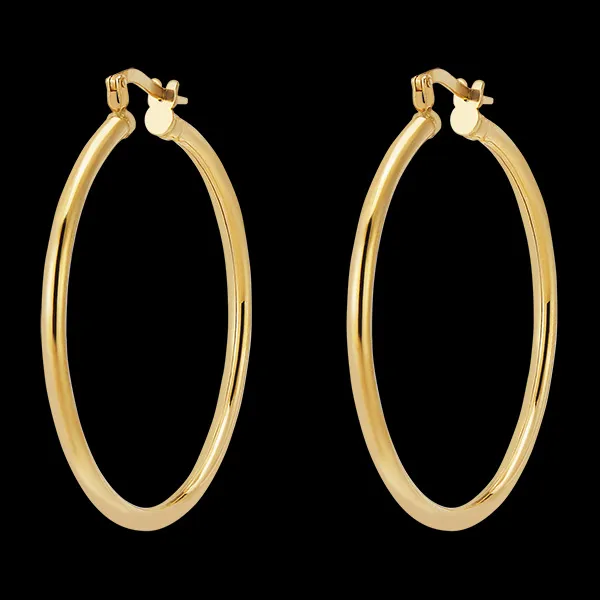 Medium thick hoop earrings – diameter 30– yellow gold 18 carat