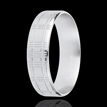 Anneau Ecossais or blanc 18 carats