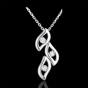 AP1517 - White Gold and Diamond Flame Necklace