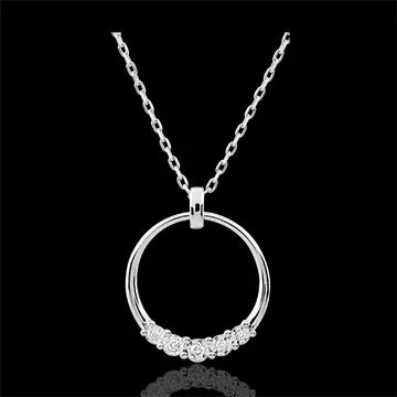 Collier Eternita - 5 diamants - or blanc 18 carats