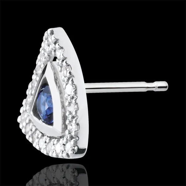 Boucles d'oreilles Salma - saphirs bleus - or blanc 9 carats