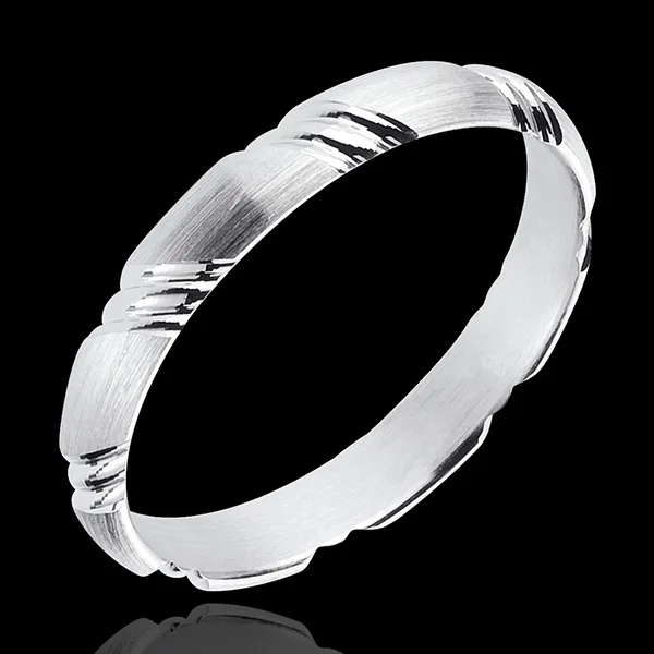 Alliance or blanc 18 carats tressé
