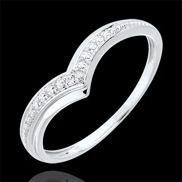 Bague Ailes précieuses or blanc 18 carats