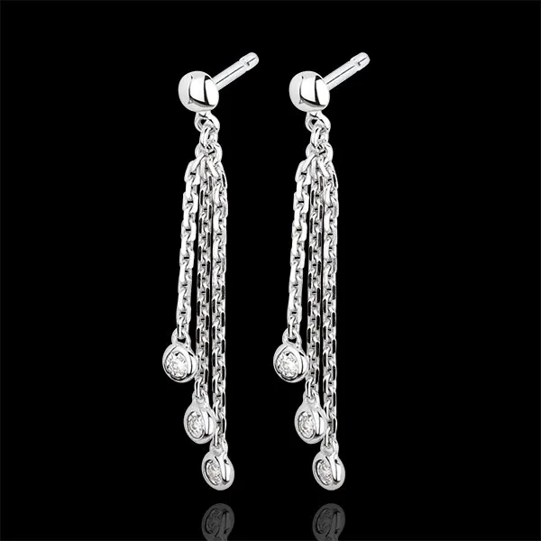 White Gold and Diamond Waterfall Drop Earrings