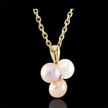 Pendentif Trio nacré - or jaune 9 carats