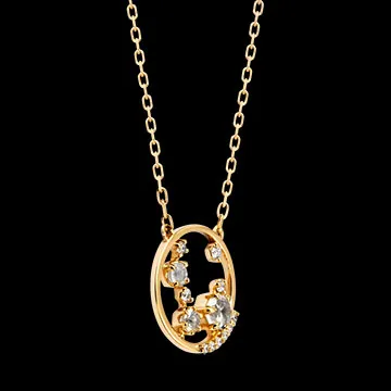 Collier Astréone – Or jaune 9 carats et diamants synthétiques