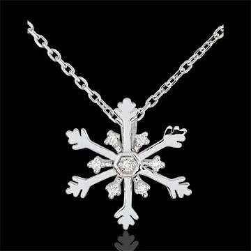 Pendentif Flocon Austral - or blanc 9 carats