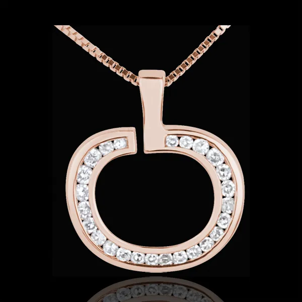Pendentif Diapple or rose 18 carats - 0.15 carat