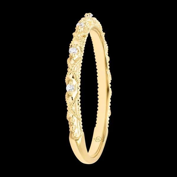 Bague Lira – Or jaune 9 carats et diamants synthétiques