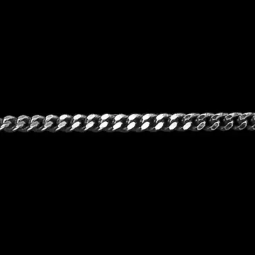 Chaîne Gourmette or blanc 18 carats - 50 cm