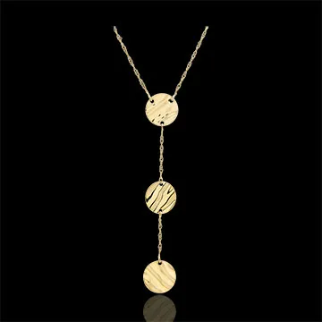 Yellow Gold Three Suns Necklace