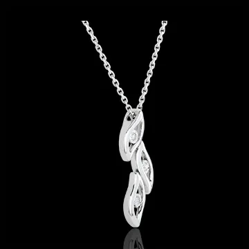 AP1517 - White Gold and Diamond Flame Necklace