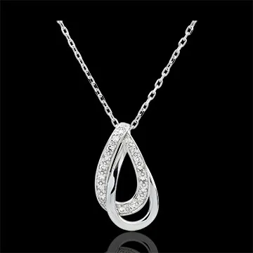 White Gold Glamour Necklace with17 diamonds