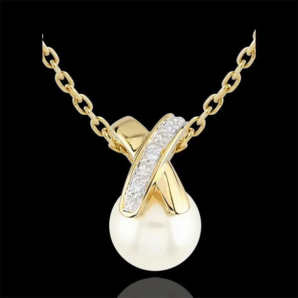 Cross-shaped Pearl Pendant