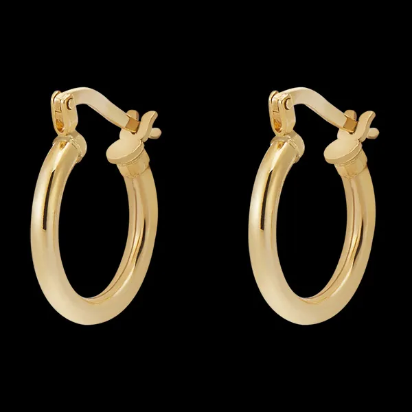 Medium thick hoop earrings – diameter 10mm – yellow gold 18 carat