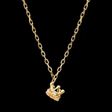 Crown Sparkle Necklace – 9ct Yellow Gold and Synthetic Diamonds
