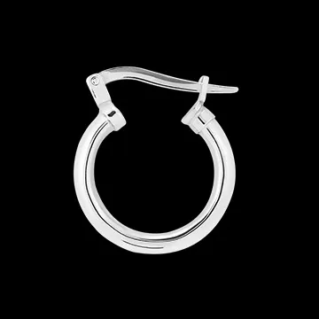 Medium thick hoop earrings – diameter 10mm – white gold 18 carat 